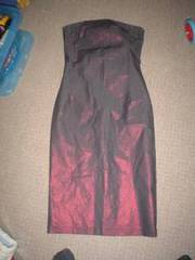 Oasis Strapless Dress Metallic Red Size 10