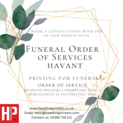 High Quality Printing of Funeral Orders of Services Havant